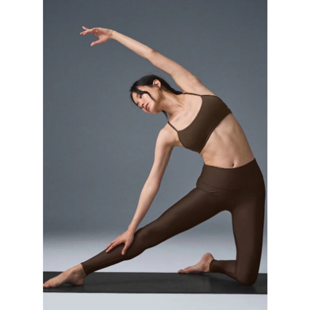 Alo High-Waist Airlift Brown Espresso Performance Legging Full Length Small Nwot View 4